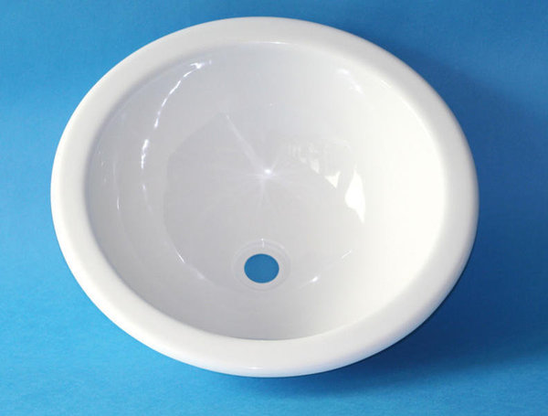 Waschbecken - rund - Kunststoff - 360 x 140 mm - weiß