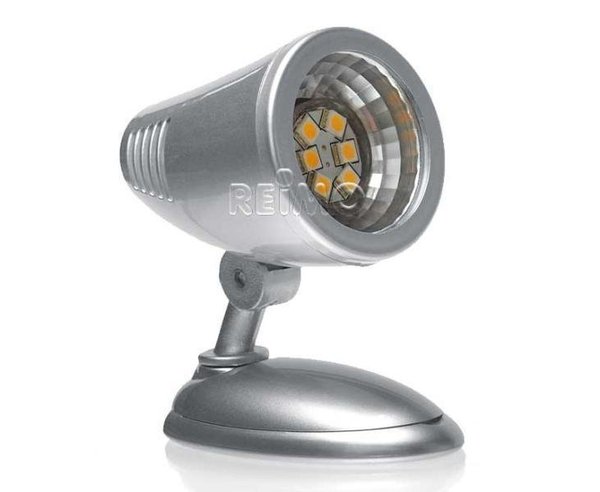 LED 12V Aufbau-Spot - 6 LED - 0,6 Watt - 120 Lumen - silber - mit Schalter