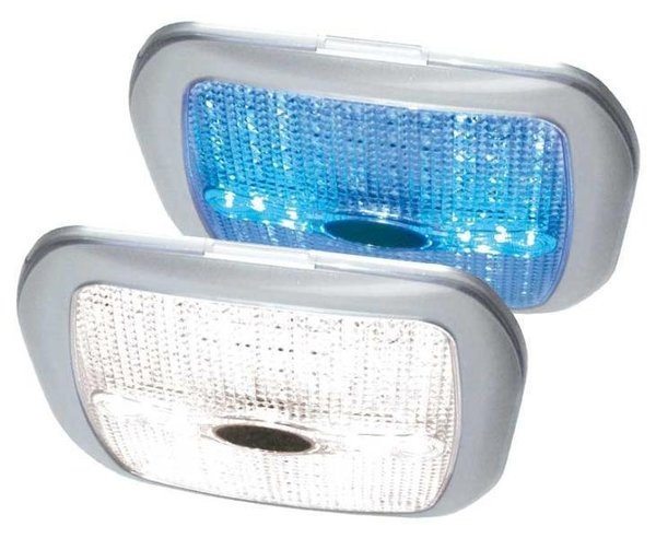 LED 12V Leuchte Quadrat mit Nachtlicht - 60 weiße LED - 6 blaue LED - mit Schalter